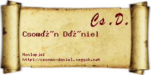 Csomán Dániel névjegykártya